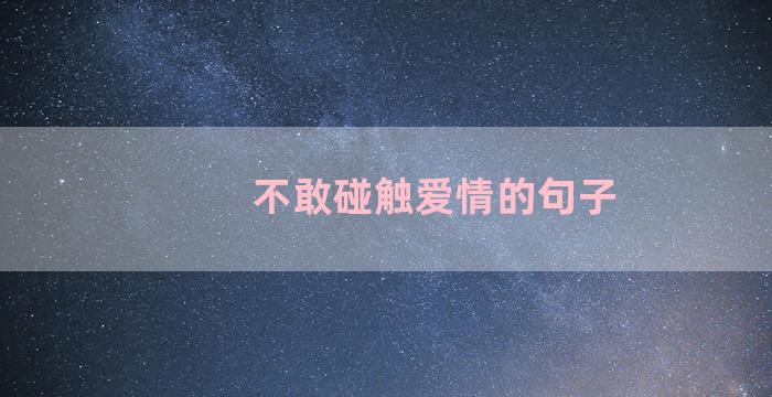 不敢碰触爱情的句子