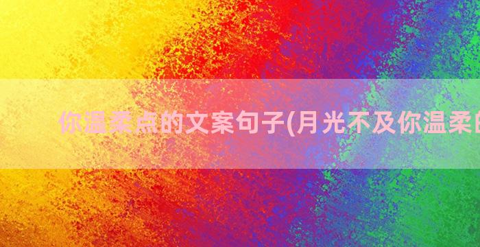 你温柔点的文案句子(月光不及你温柔的文案)