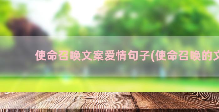 使命召唤文案爱情句子(使命召唤的文案)