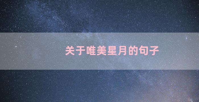 关于唯美星月的句子