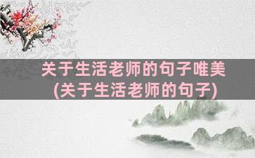 关于生活老师的句子唯美(关于生活老师的句子)