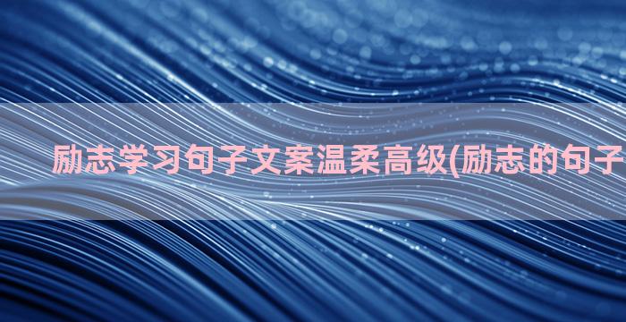 励志学习句子文案温柔高级(励志的句子经典文案)