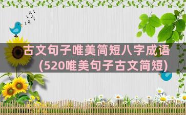 古文句子唯美简短八字成语(520唯美句子古文简短)