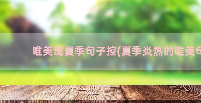 唯美浅夏季句子控(夏季炎热的唯美句子)