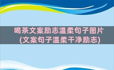 喝茶文案励志温柔句子图片(文案句子温柔干净励志)