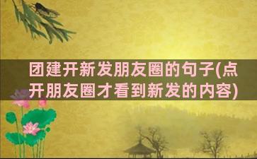 团建开新发朋友圈的句子(点开朋友圈才看到新发的内容)