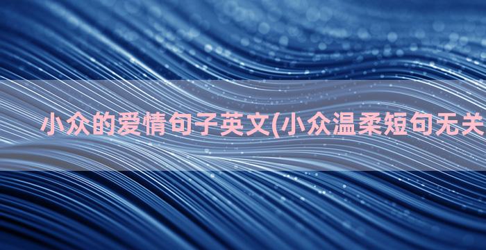 小众的爱情句子英文(小众温柔短句无关爱情句子)