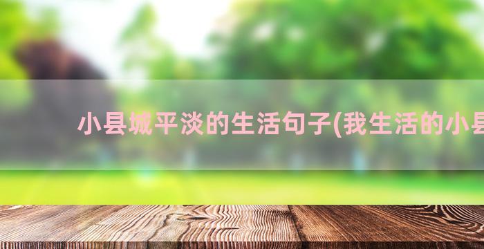 小县城平淡的生活句子(我生活的小县城)