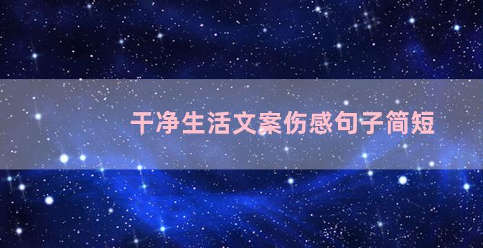 干净生活文案伤感句子简短