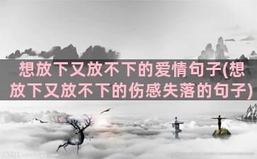 想放下又放不下的爱情句子(想放下又放不下的伤感失落的句子)