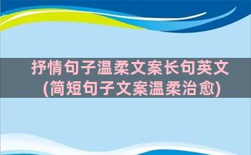 抒情句子温柔文案长句英文(简短句子文案温柔治愈)