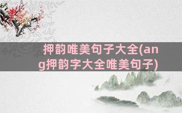 押韵唯美句子大全(ang押韵字大全唯美句子)