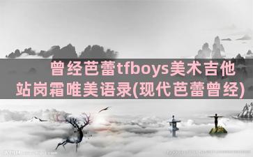 曾经芭蕾tfboys美术吉他站岗霜唯美语录(现代芭蕾曾经)