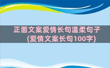 正面文案爱情长句温柔句子(爱情文案长句100字)