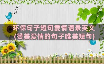 环保句子短句爱情语录英文(赞美爱情的句子唯美短句)