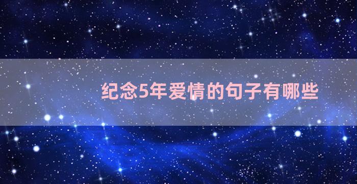 纪念5年爱情的句子有哪些