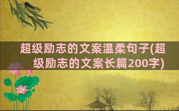 超级励志的文案温柔句子(超级励志的文案长篇200字)