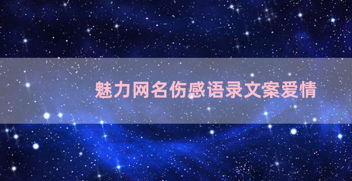 魅力网名伤感语录文案爱情